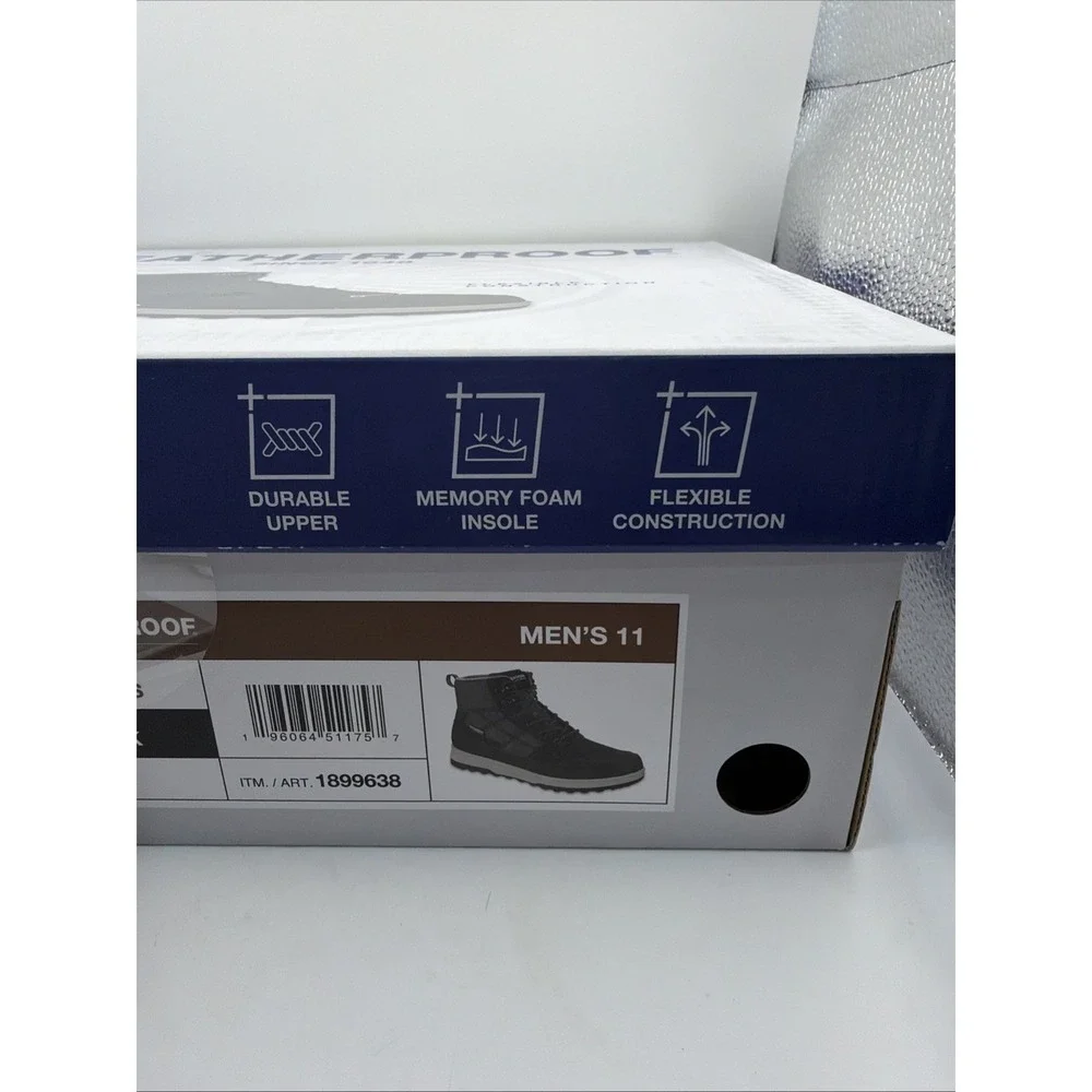 Weatherproof Jenkins Men's Size 11 Memory Foam Insole Black Boots. New